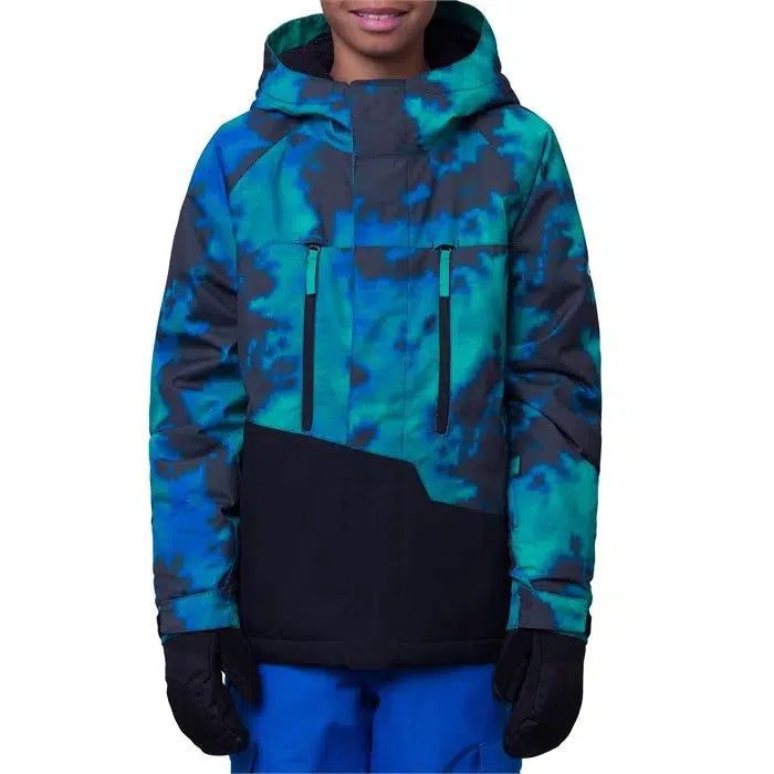 686 Boys' Geo Insulated Jacket-Greenery Nebula Colorblock-Killington Sports
