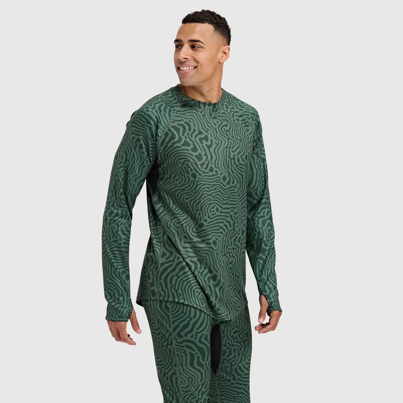 BlackStrap Men's Summit Base Layer Crewneck-Inprint Obsidian-Killington Sports