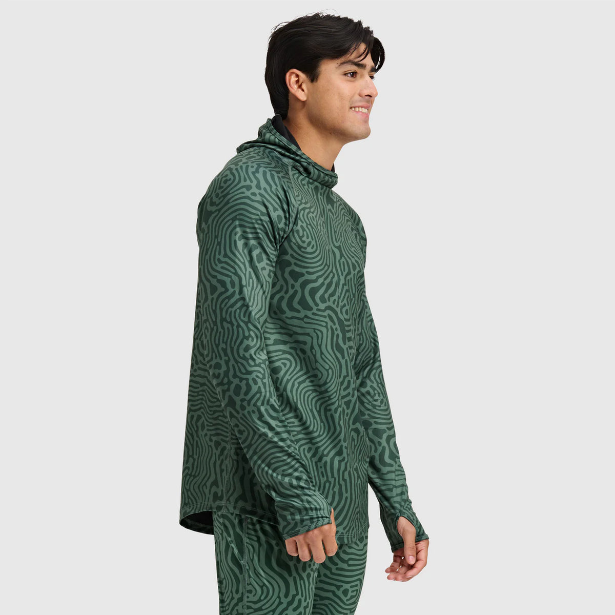BlackStrap Men's Summit Base Layer Hoodie-Inprint Obsidian-Killington Sports