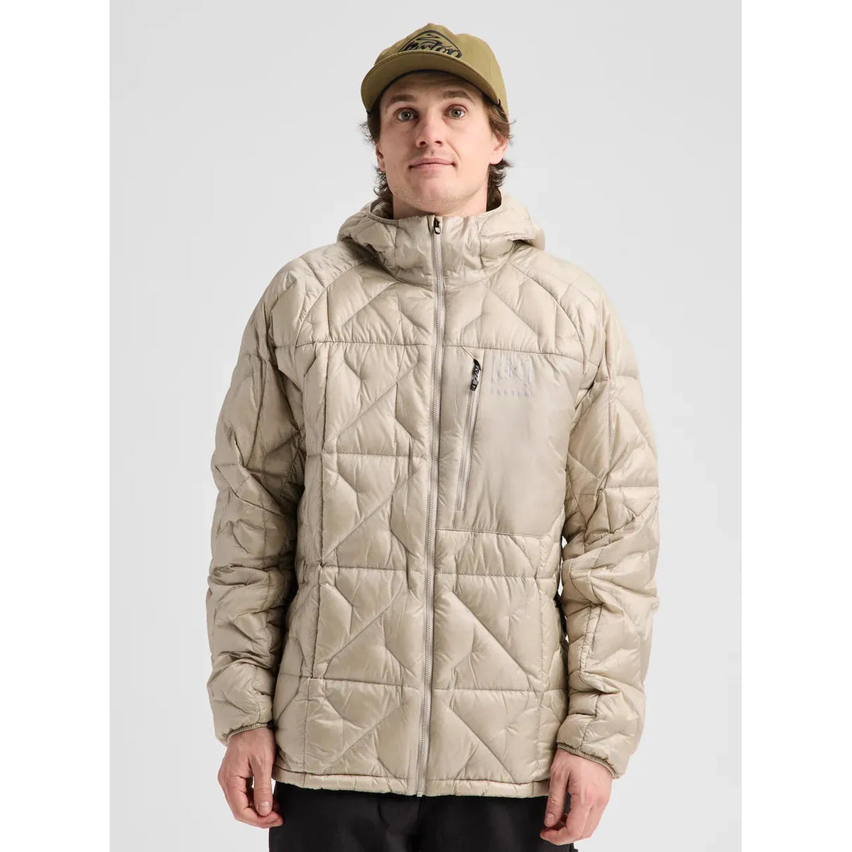Burton Men's Baker Hooded Down Jacket-Chinchilla Gray-Killington Sports