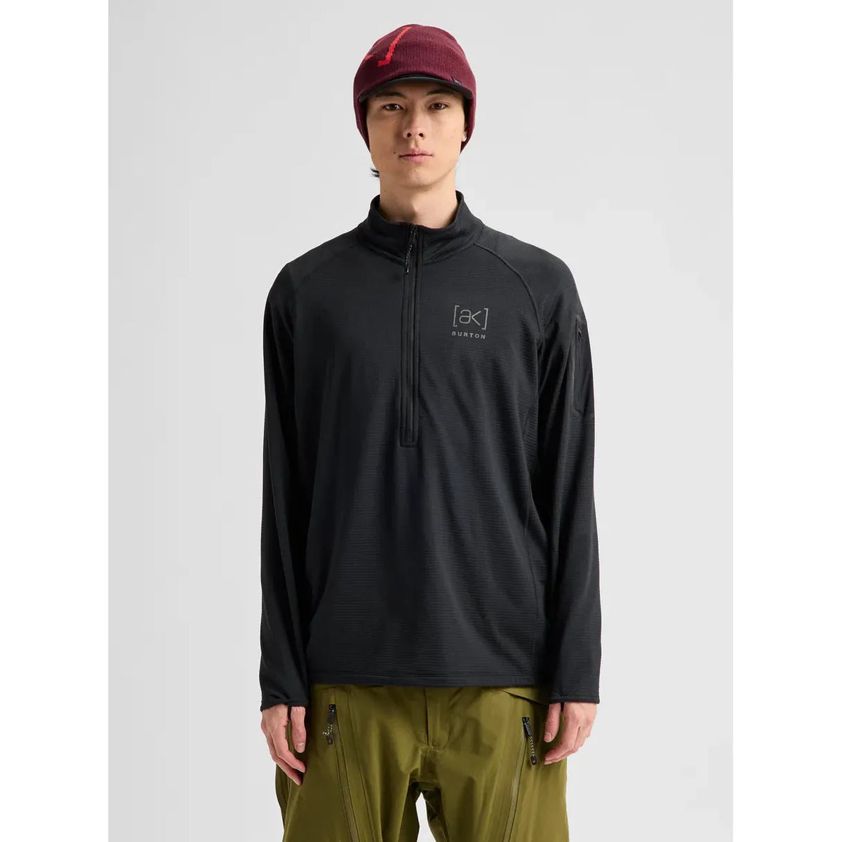 Burton Men's Helium Grid Fleece Half Zip-True Black-Killington Sports