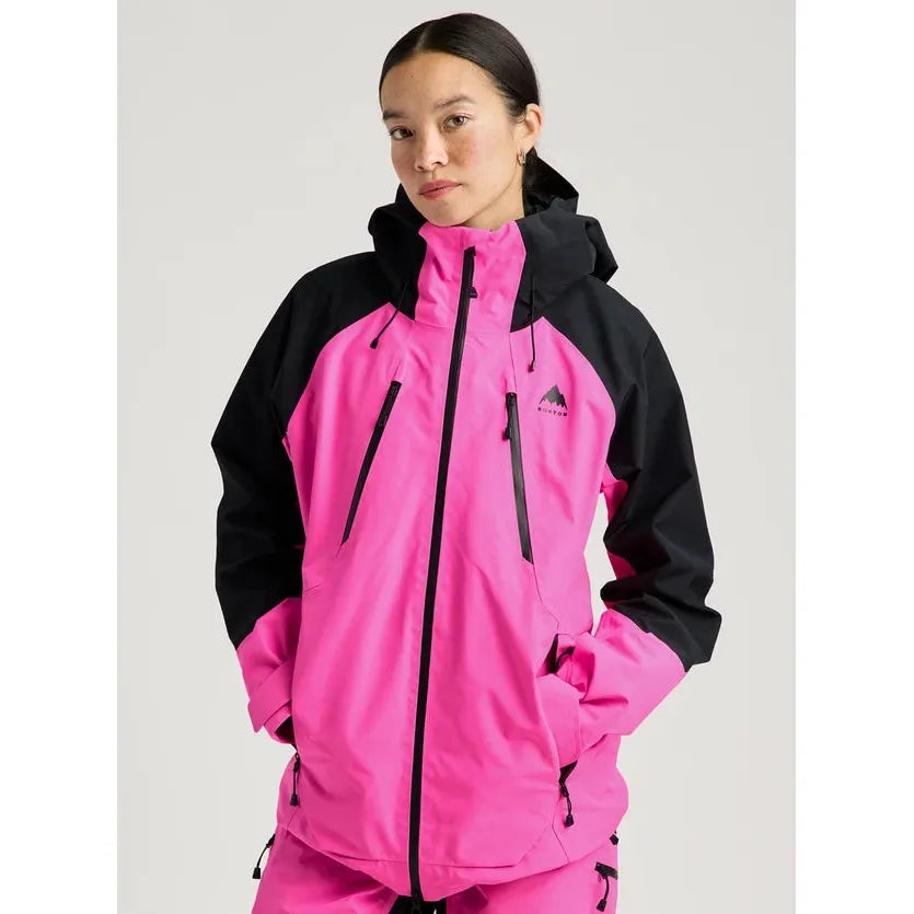 Burton Women's Reserve GORE-TEX 2L Jacket-True Black/Shockwave Pink-Killington Sports