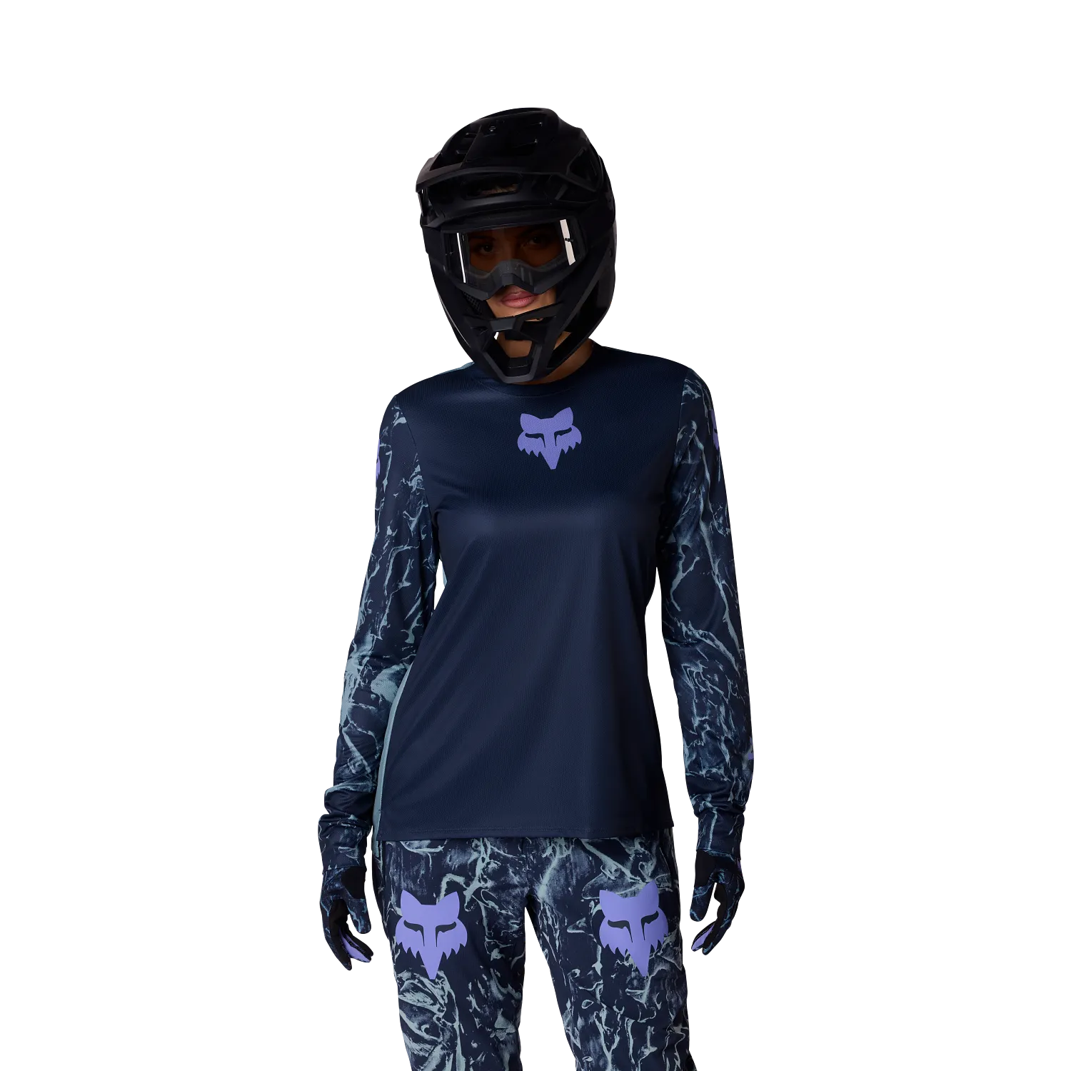 Fox Racing Women's Ranger Long Sleeve Jersey Image Print-Arctic Blue-Killington Sports