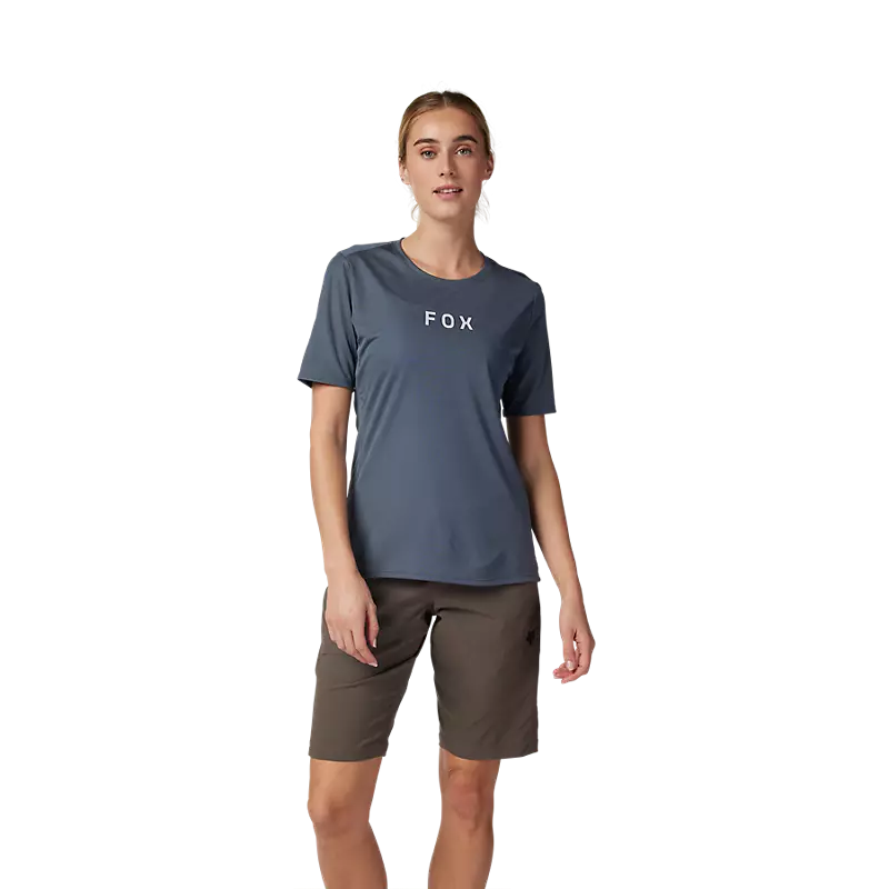 Fox Racing Women's Ranger Wordmark Shortsleeve Jersey-Graphite Grey-Killington Sports