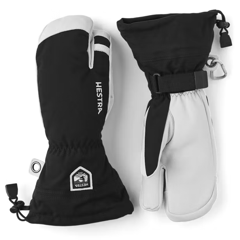 Hestra Army Leather Heli Ski 3-Finger-Black-Killington Sports