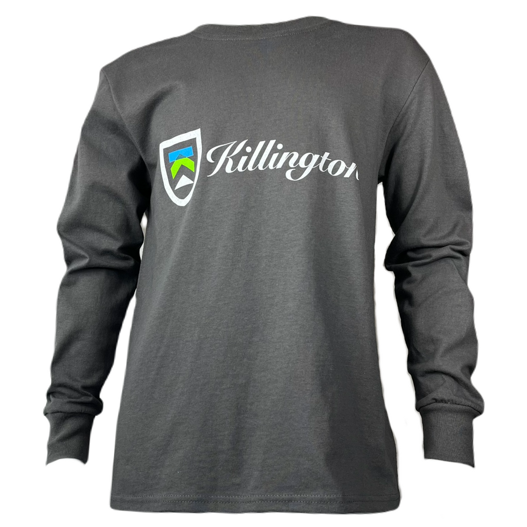 Killington Logo Youth Script Long Sleeve TShirt-Charcoal-Killington Sports