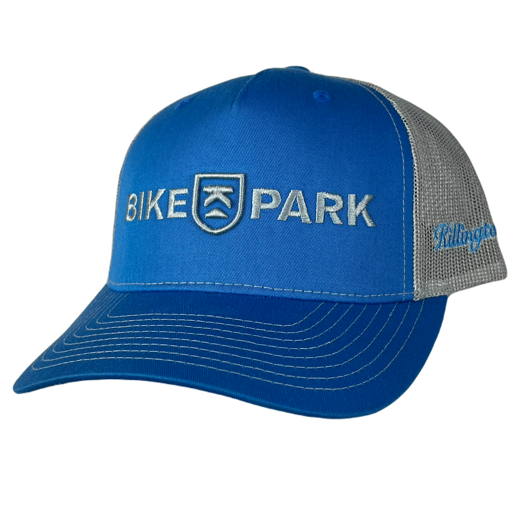 Killington Bike Park 112 3D Embroidery Trucker Hat-Cobalt Blue/Grey-Killington Sports