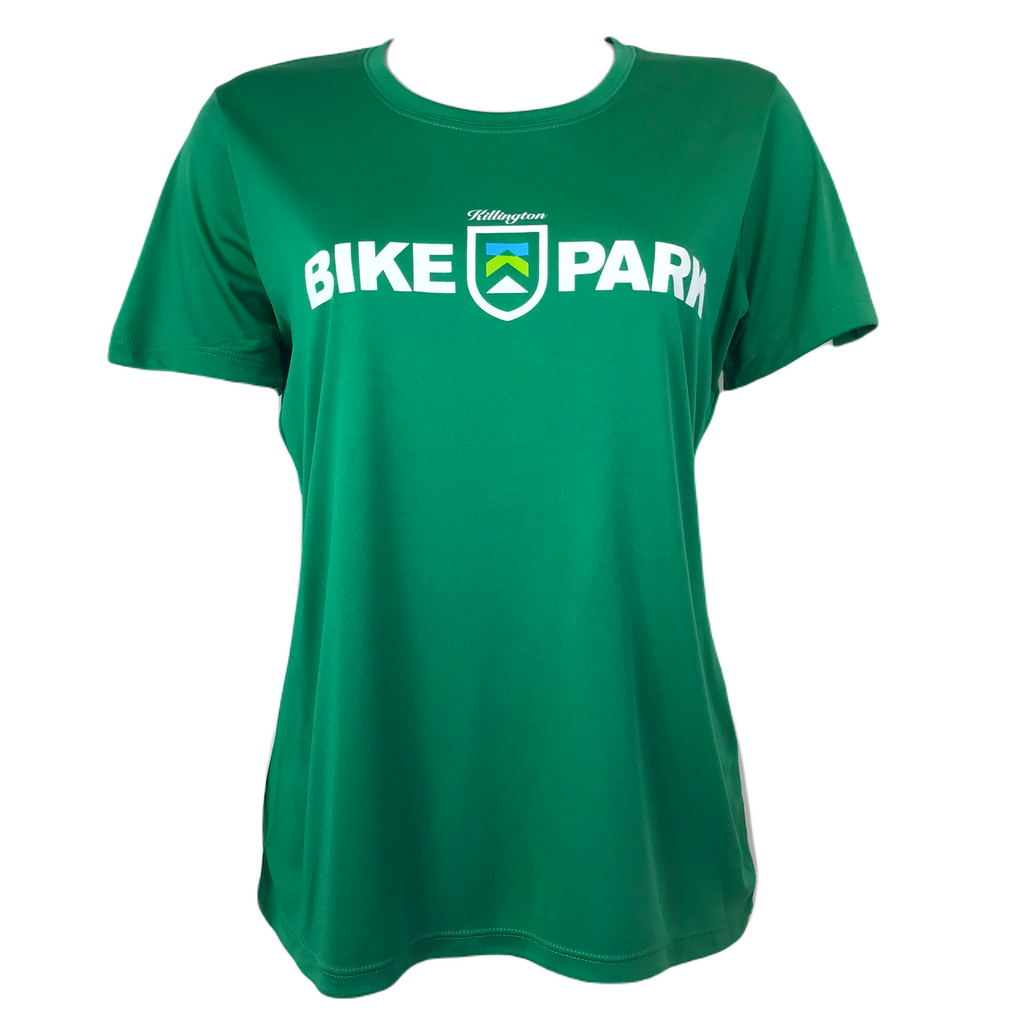 Killington Bike Park Logo Women's Tech TShirt-Kelly Green-Killington Sports