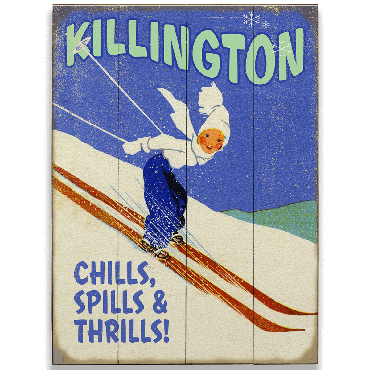 Killington Chills, Spills & Thrills Wood Sign-Killington-Killington Sports