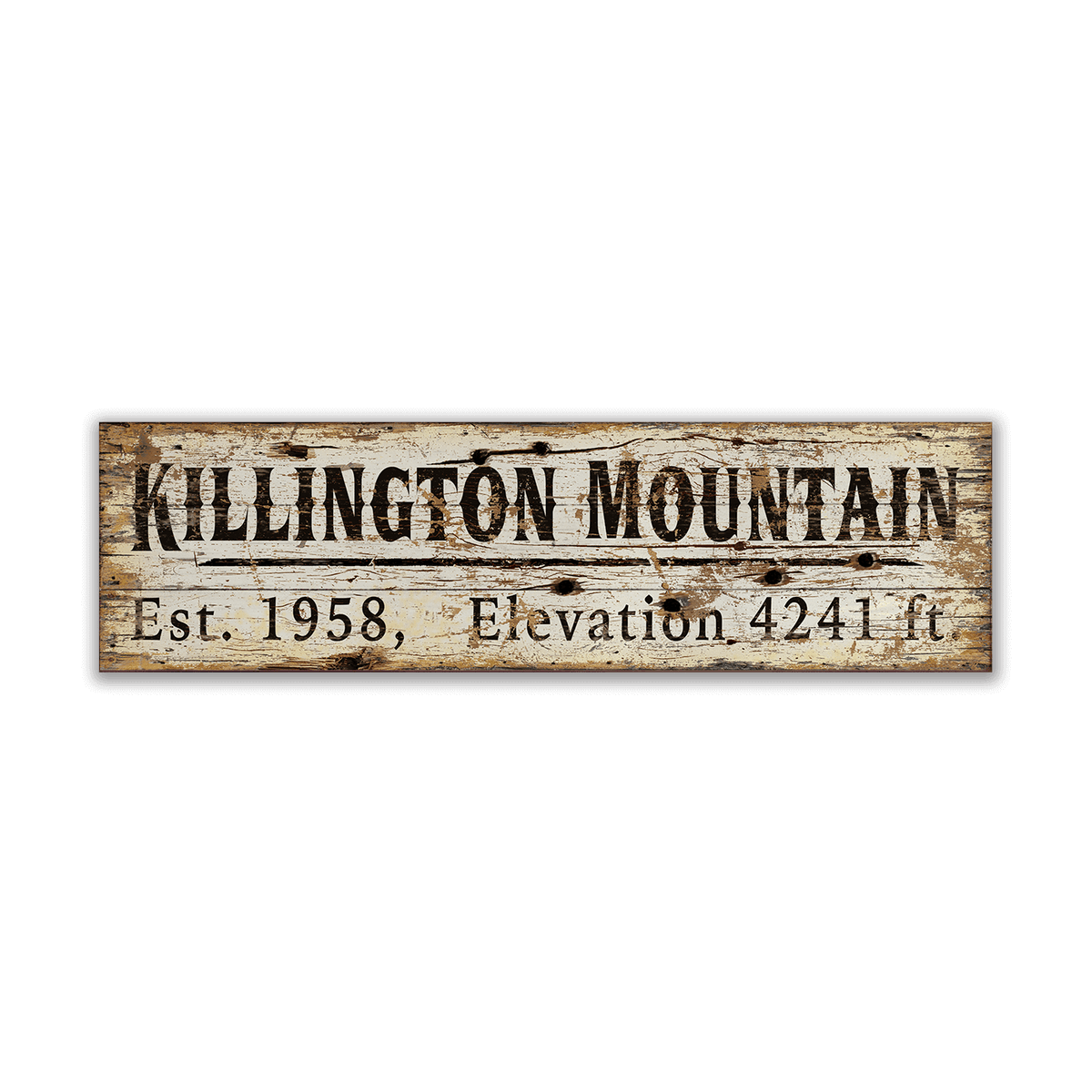 Killington Elevation Vintage Wood Ornament-Killington-Killington Sports