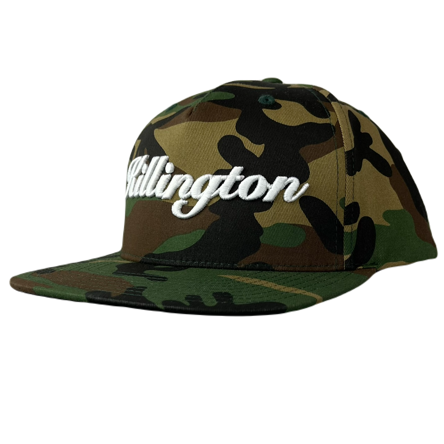 Killington Logo 255 3D Script Snapback Hat-Green Camo / White-Killington Sports