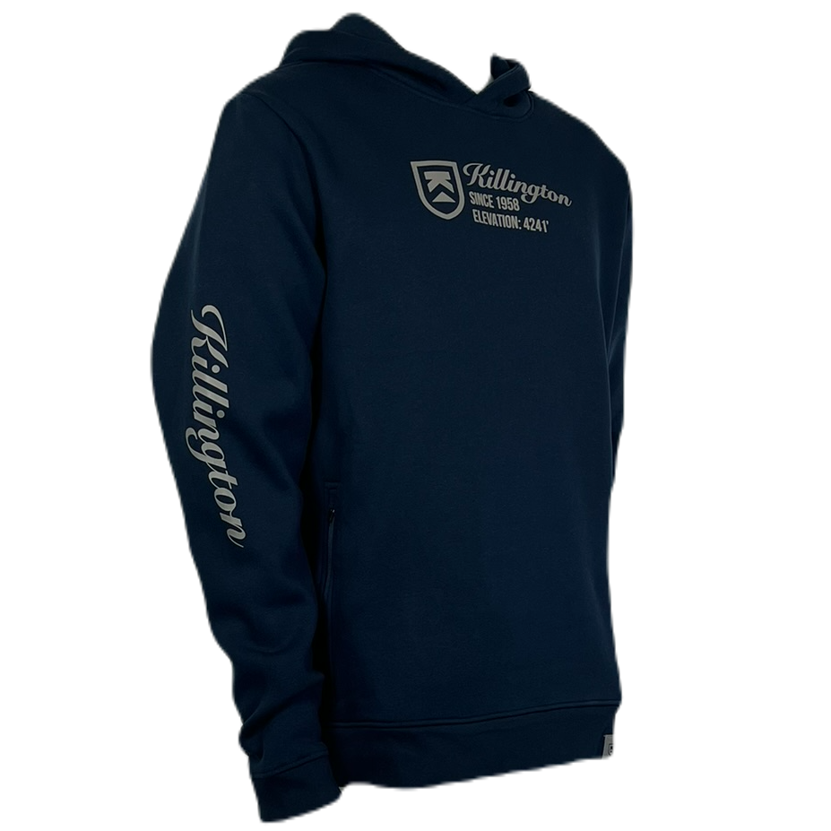 Killington Logo Elevated Shield Info Clean Hoodie-Navy-Killington Sports