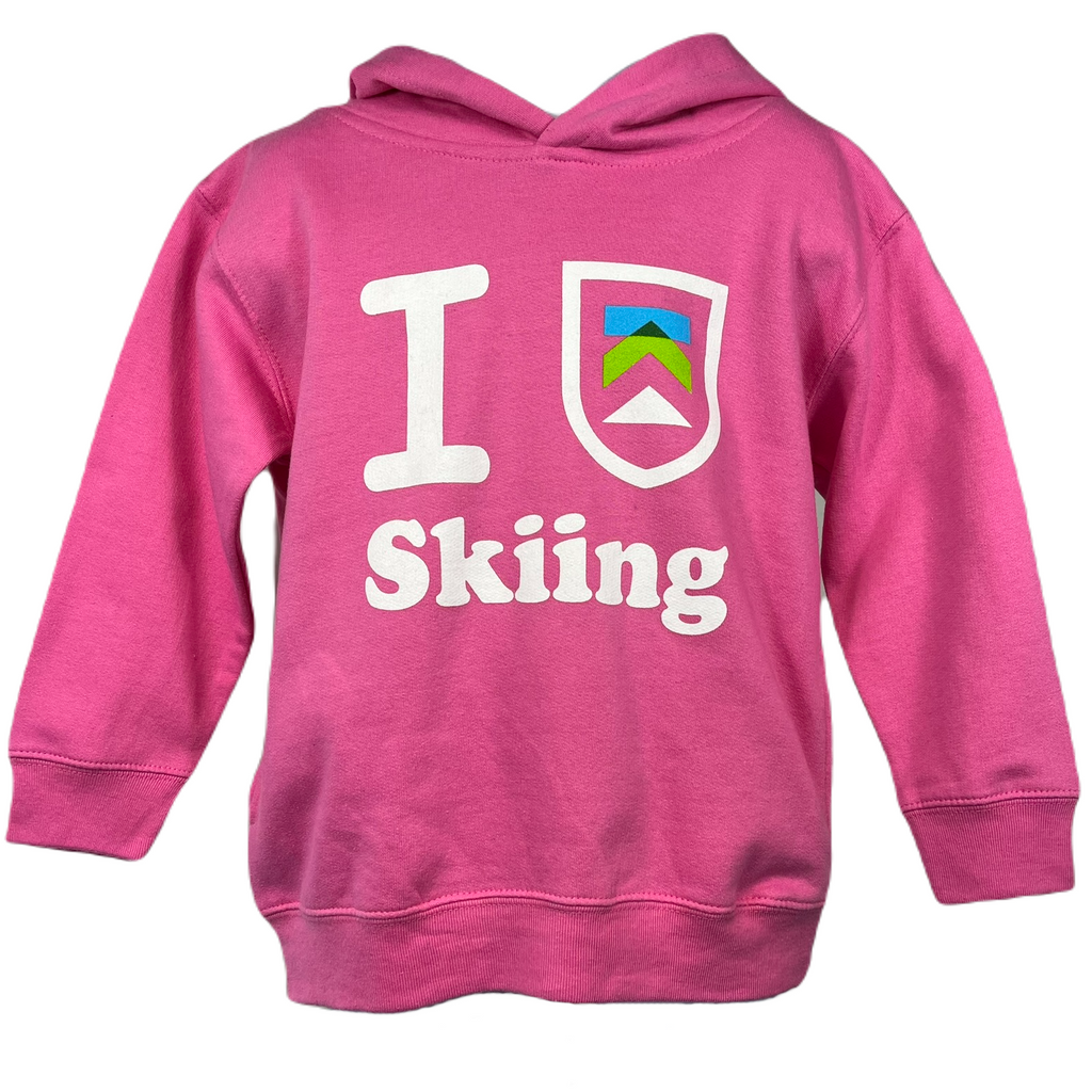 Killington Logo "I Heart Skiing" Toddler Hoodie-Raspberry-Killington Sports