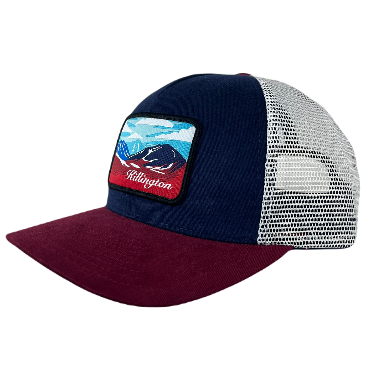 Killington Logo Mountainscape Trucker-Navy/Red-Killington Sports