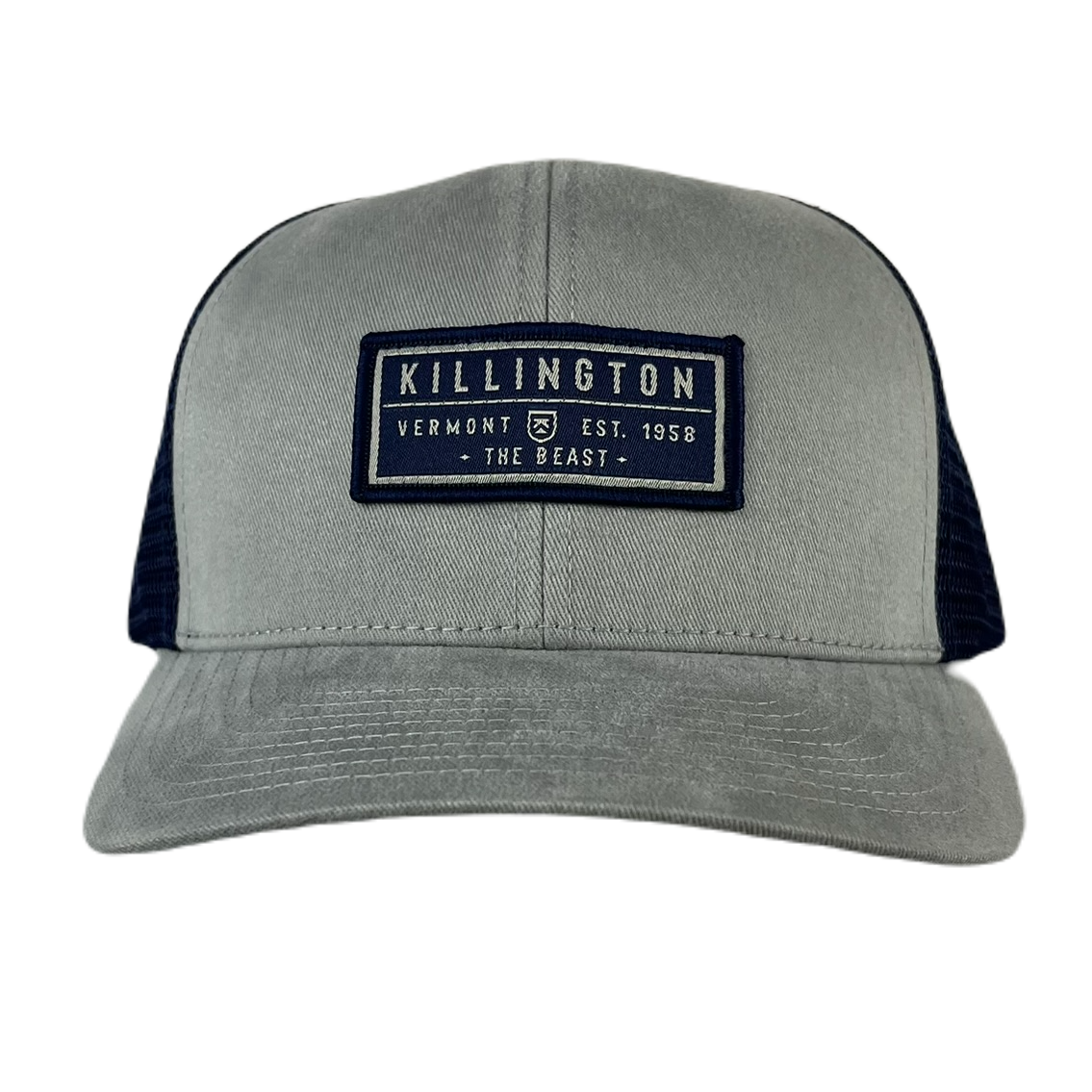 Killington Logo Patch Trucker-Light Gray/Navy-Killington Sports