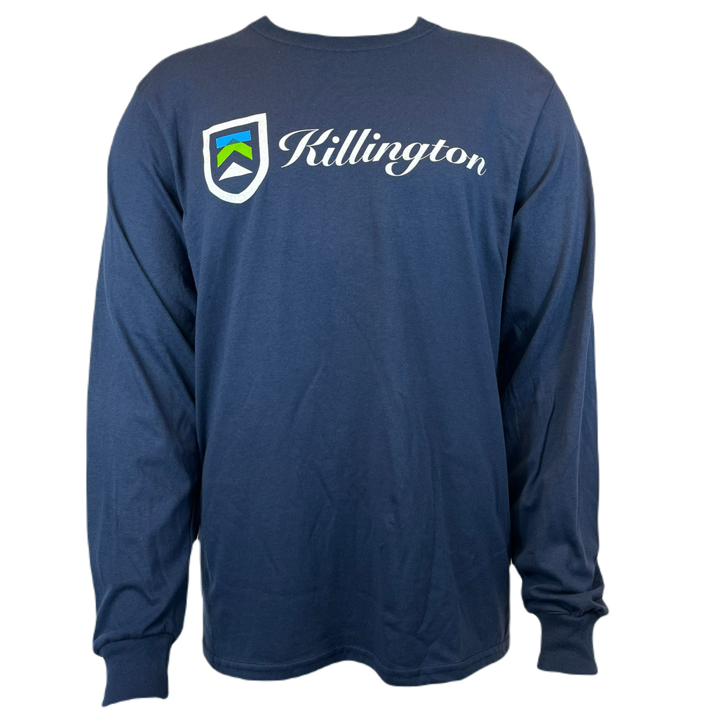 Killington Logo Script Long Sleeve TShirt-Navy-Killington Sports