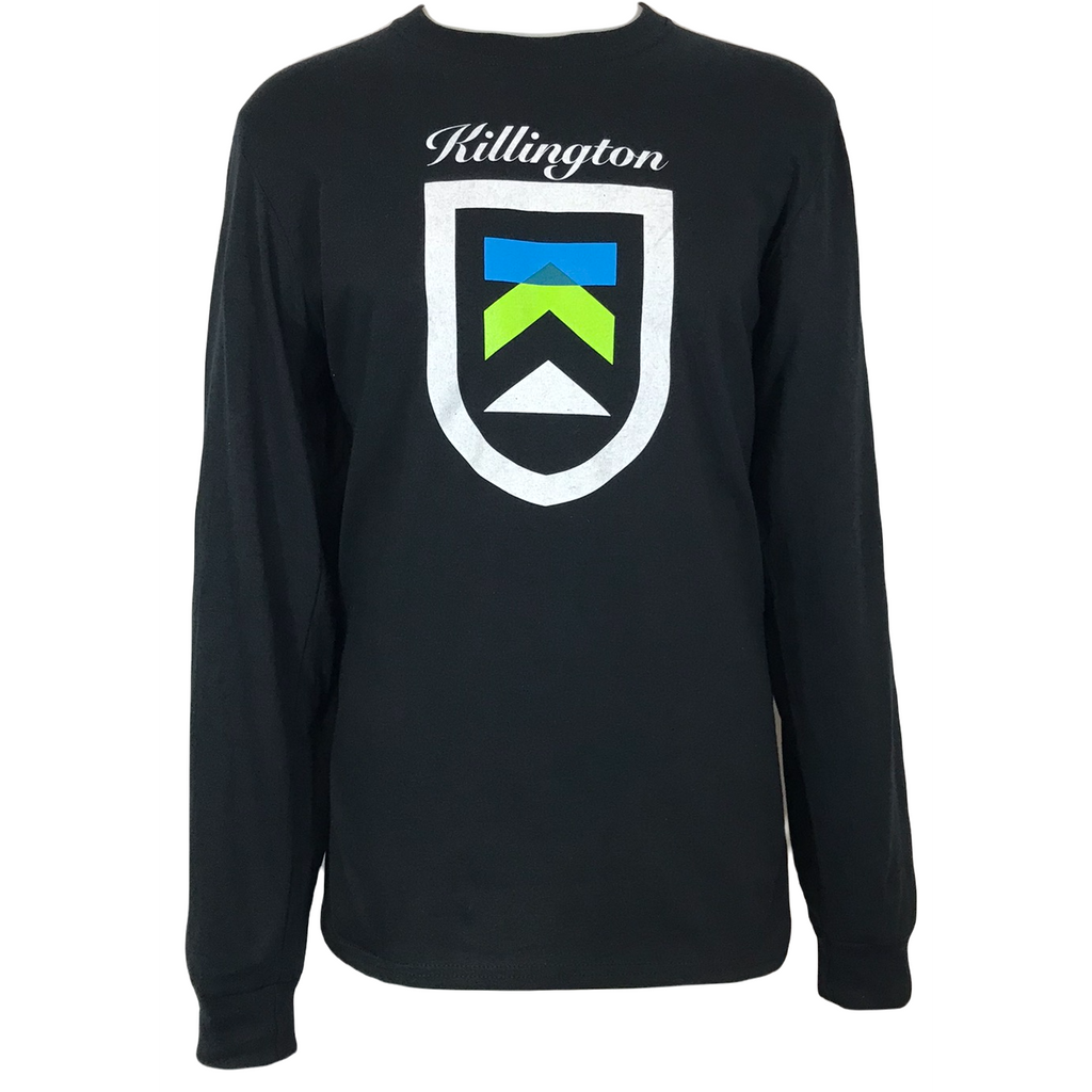 Killington Logo Shield Long Sleeve TShirt-Jet Black-Killington Sports