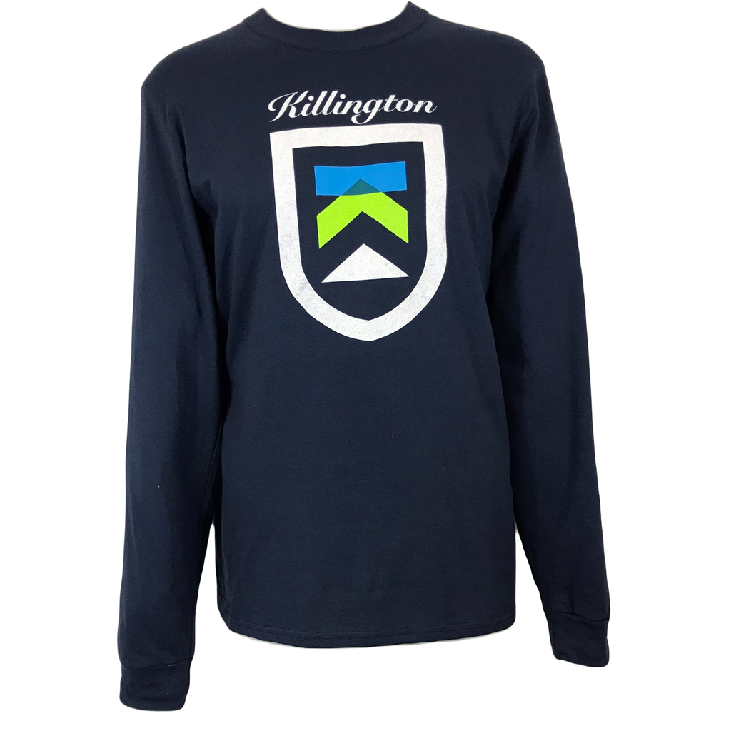 Killington Logo Shield Long Sleeve TShirt-Navy-Killington Sports