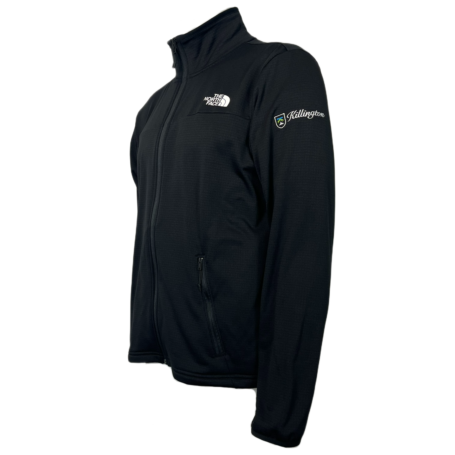 Killington Logo: The North Face Men's Cedar Trail Grid Fleece Full Zip Jacket-TNF Black-Killington Sports