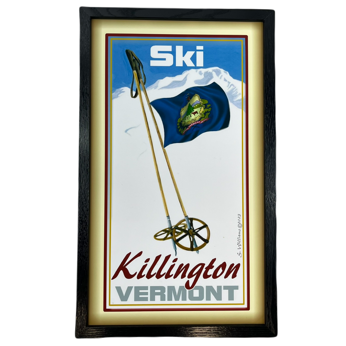 Tableau Toile Vintage Station De Ski Killington Vermont - Imprimé Sur Châssis Bois, Prêt à Accrocher