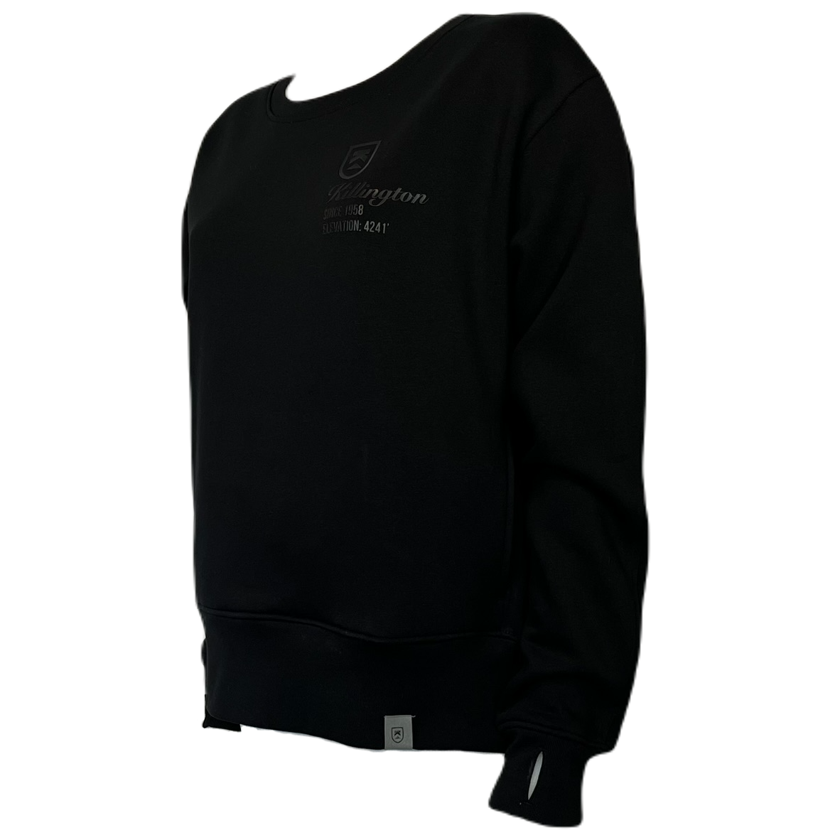 Killington Logo Womens Elevated Boxy Crew Sweatshirt-Black-Killington Sports