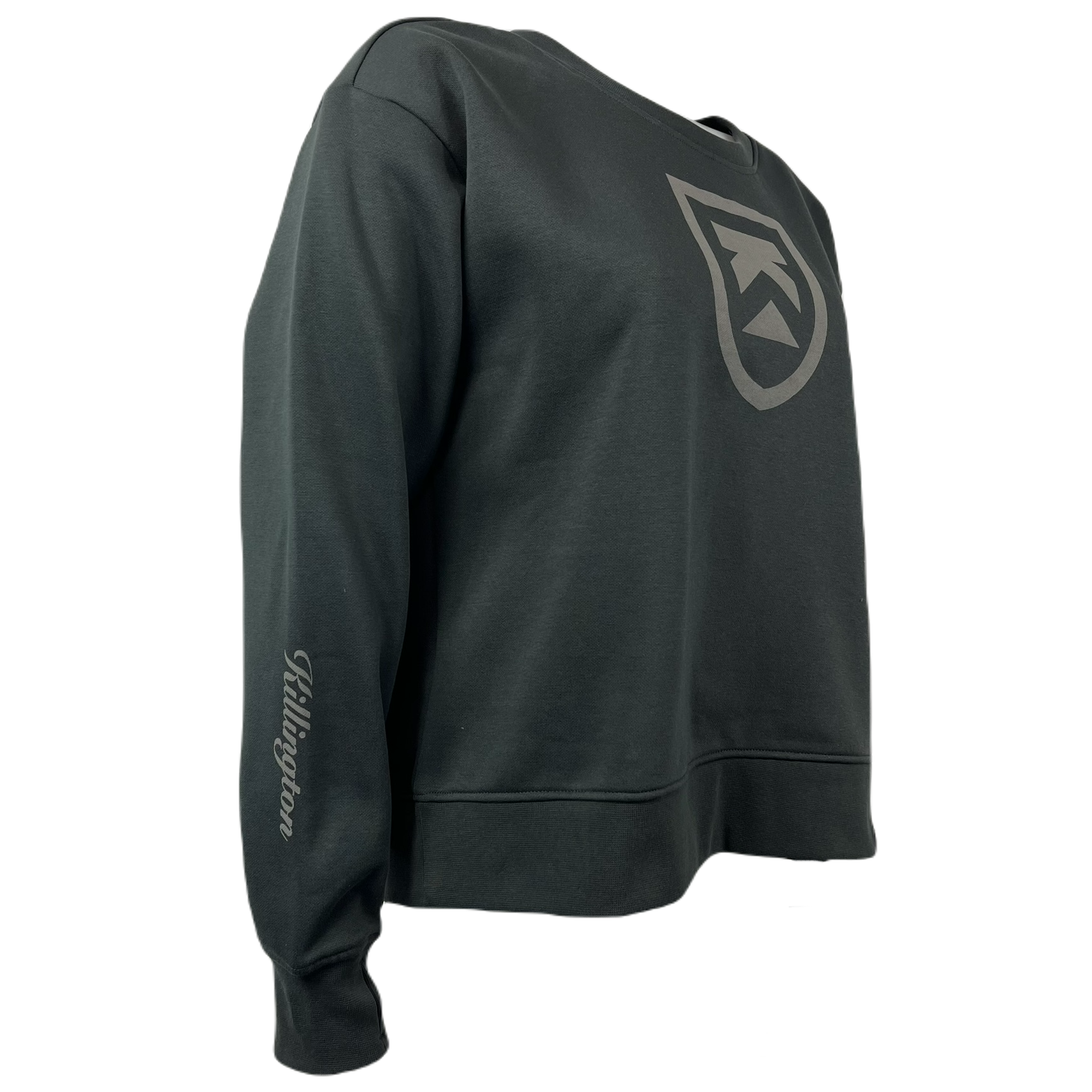 Killington Logo Women's Jumbo Shield Crop Crew-Steel Grey-Killington Sports