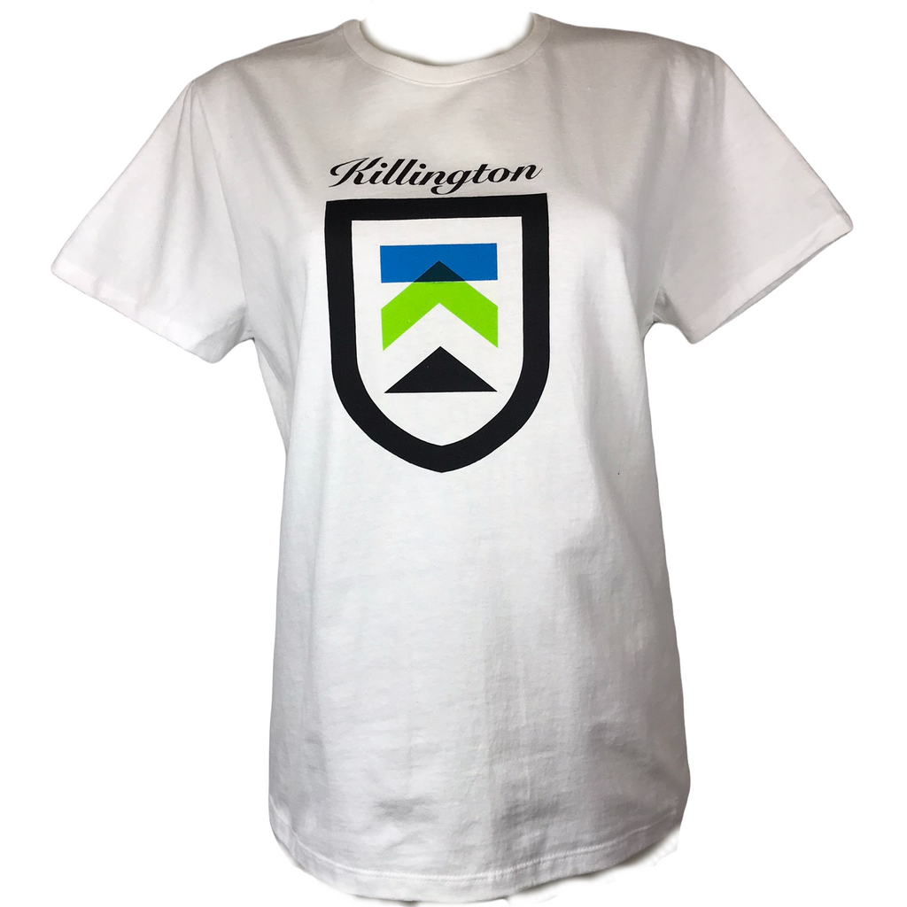 Killington Logo Women's Shield TShirt-White-Killington Sports