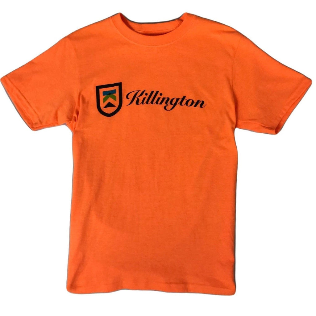 Killington Logo Youth Script TShirt-Neon Orange-Killington Sports