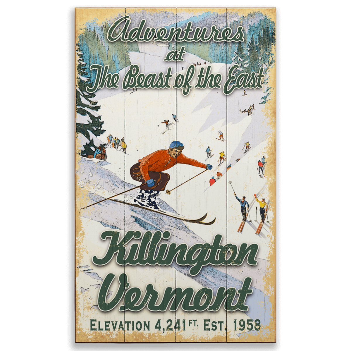 Killington Ski Adventures Wood Sign-Killington-Killington Sports