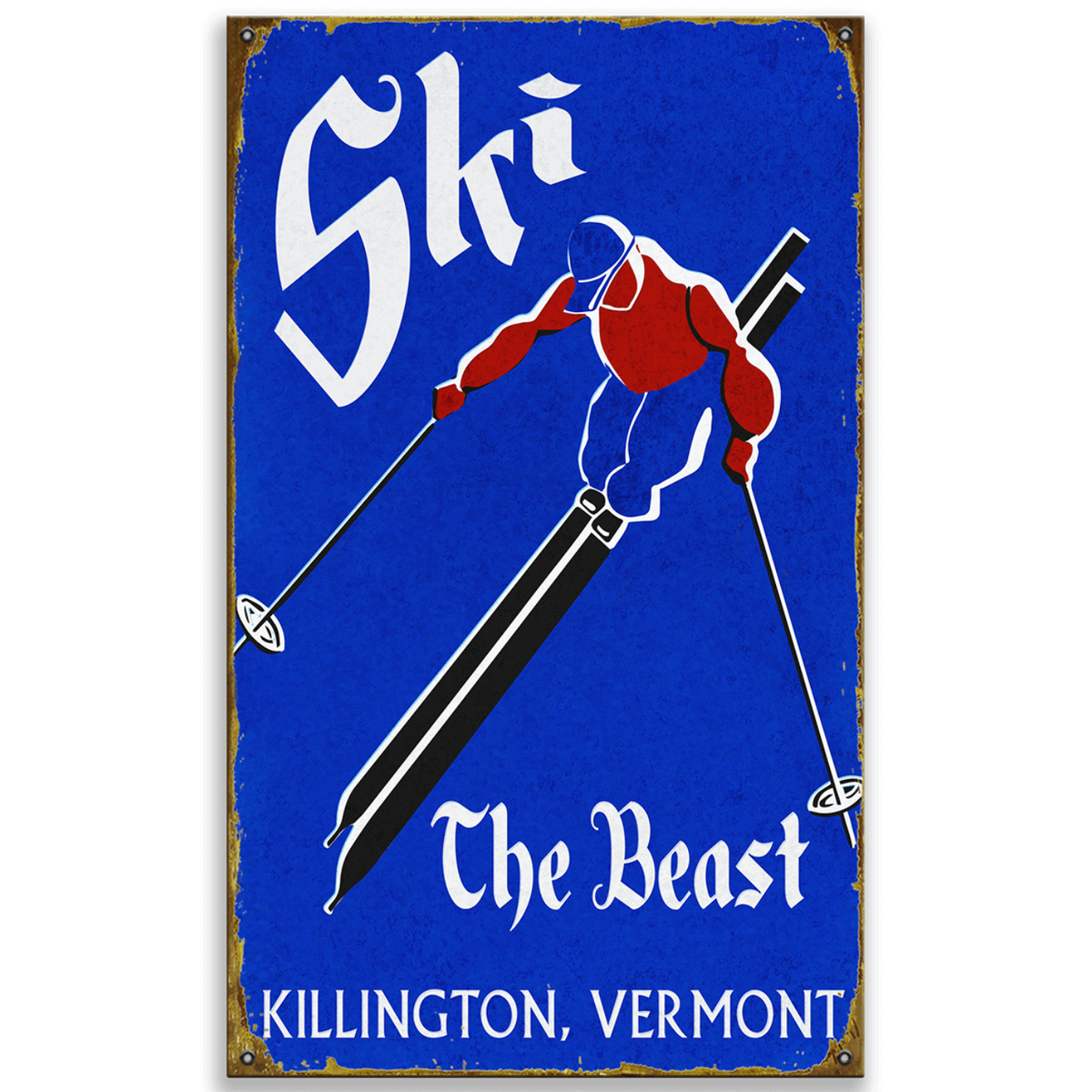 Killington Ski The Beast Metal Sign-Sapphire-Killington Sports