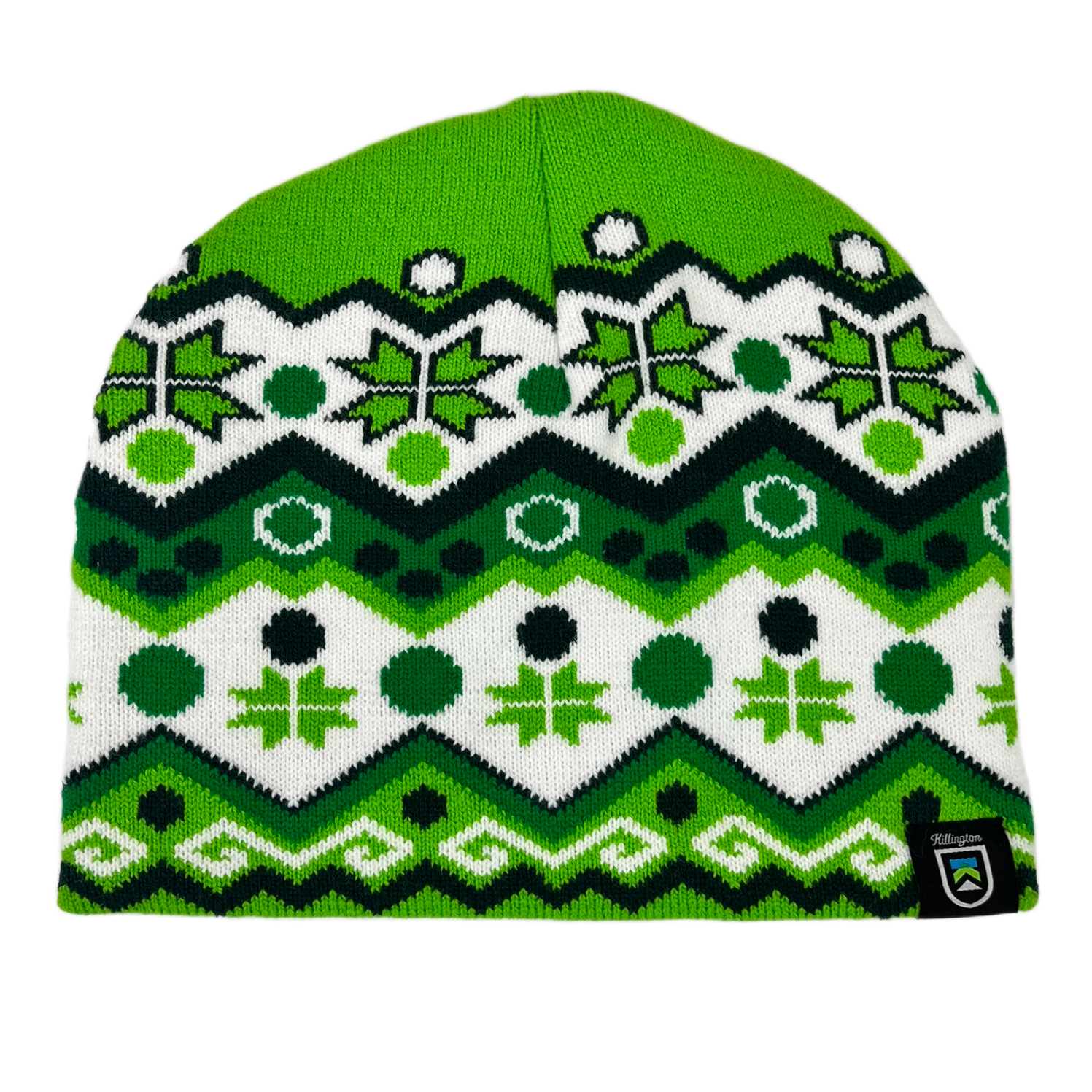 Killington Trail Fair Isle Skully Beanie-Green Circle-Killington Sports
