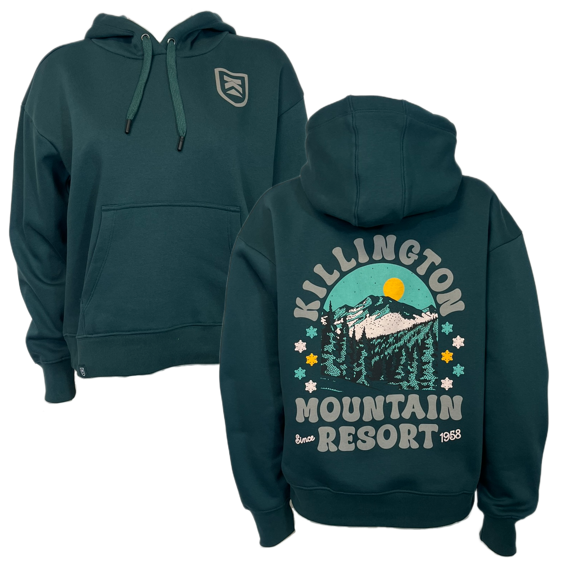 Killington Women's Winter Day Boxy Hoodie-Dark Sea-Killington Sports