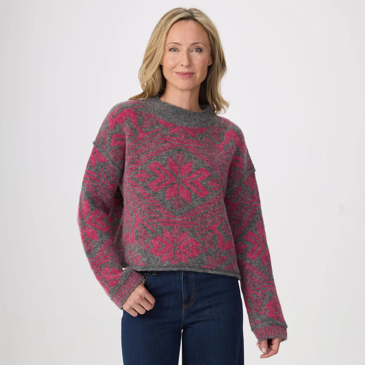 Krimson Klover Women's Elowen Mock Neck Sweater-Heather Silver-Killington Sports