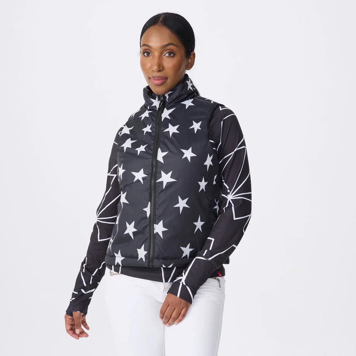 Krimson Klover Women's Sela Vest-Black to All Over Stars-Killington Sports