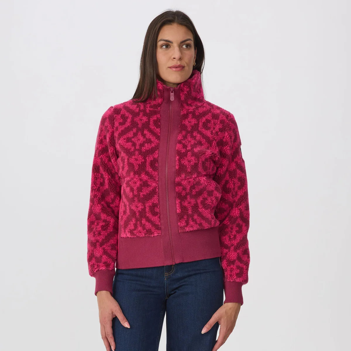 Krimson Klover Women's Stevie Jacket-Beaujolais/Fuchsia Jacquard-Killington Sports
