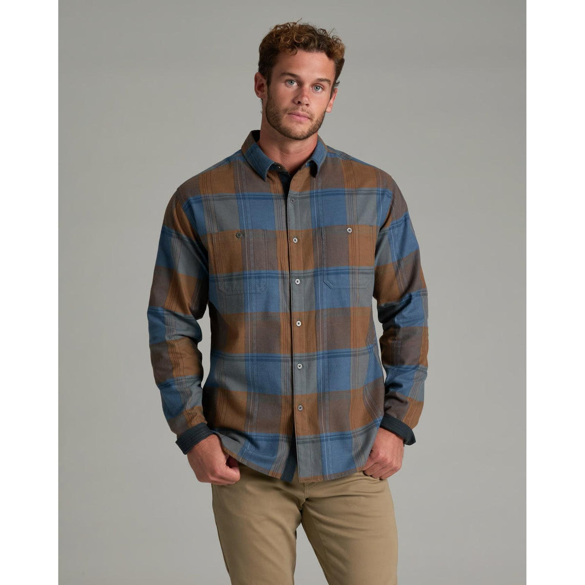 Kuhl Men's Fugitive™ Flannel-Bronze Blue-Killington Sports