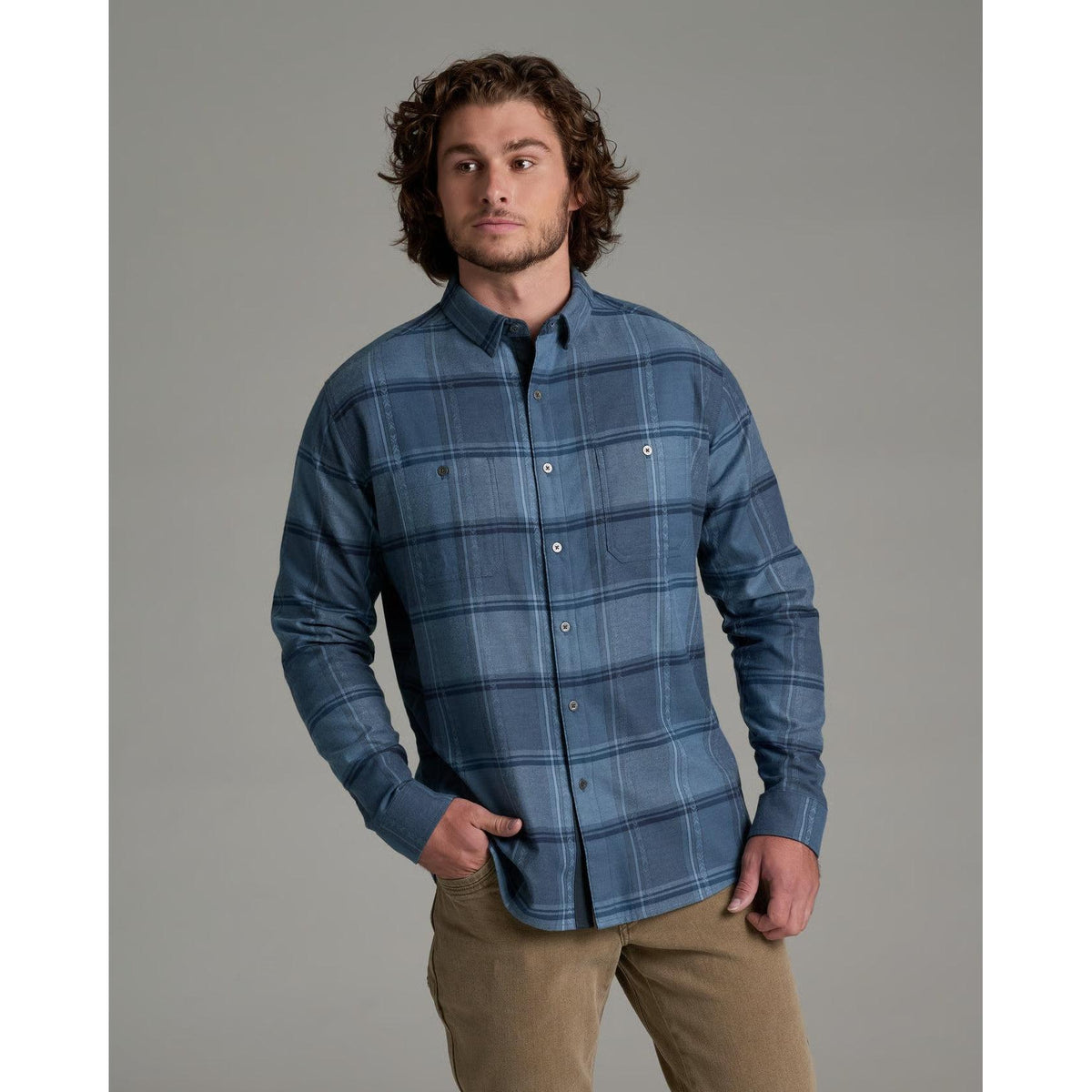 Kuhl Men's Fugitive™ Flannel-Mixed Indigo-Killington Sports