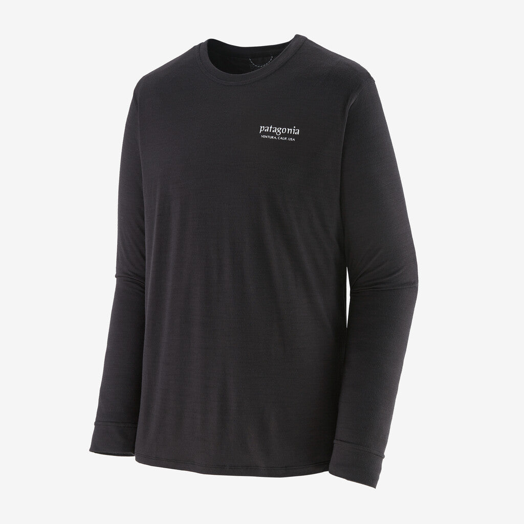 Patagonia Men's Long-Sleeved Capilene® Cool Merino Graphic Shirt-Heritage Header: Black-Killington Sports