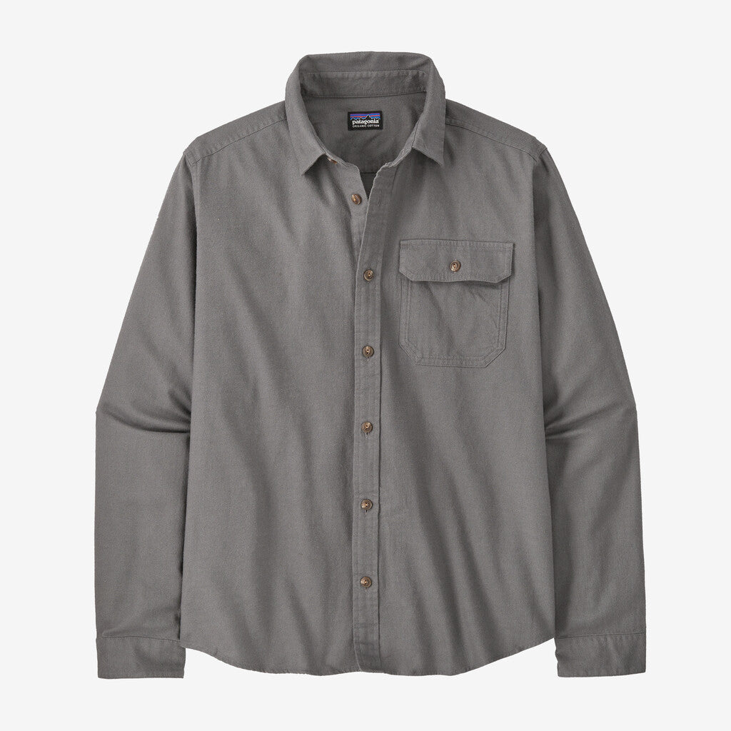Patagonia Men's Long-Sleeved Lightweight Fjord Flannel Shirt-Noble Grey-Killington Sports