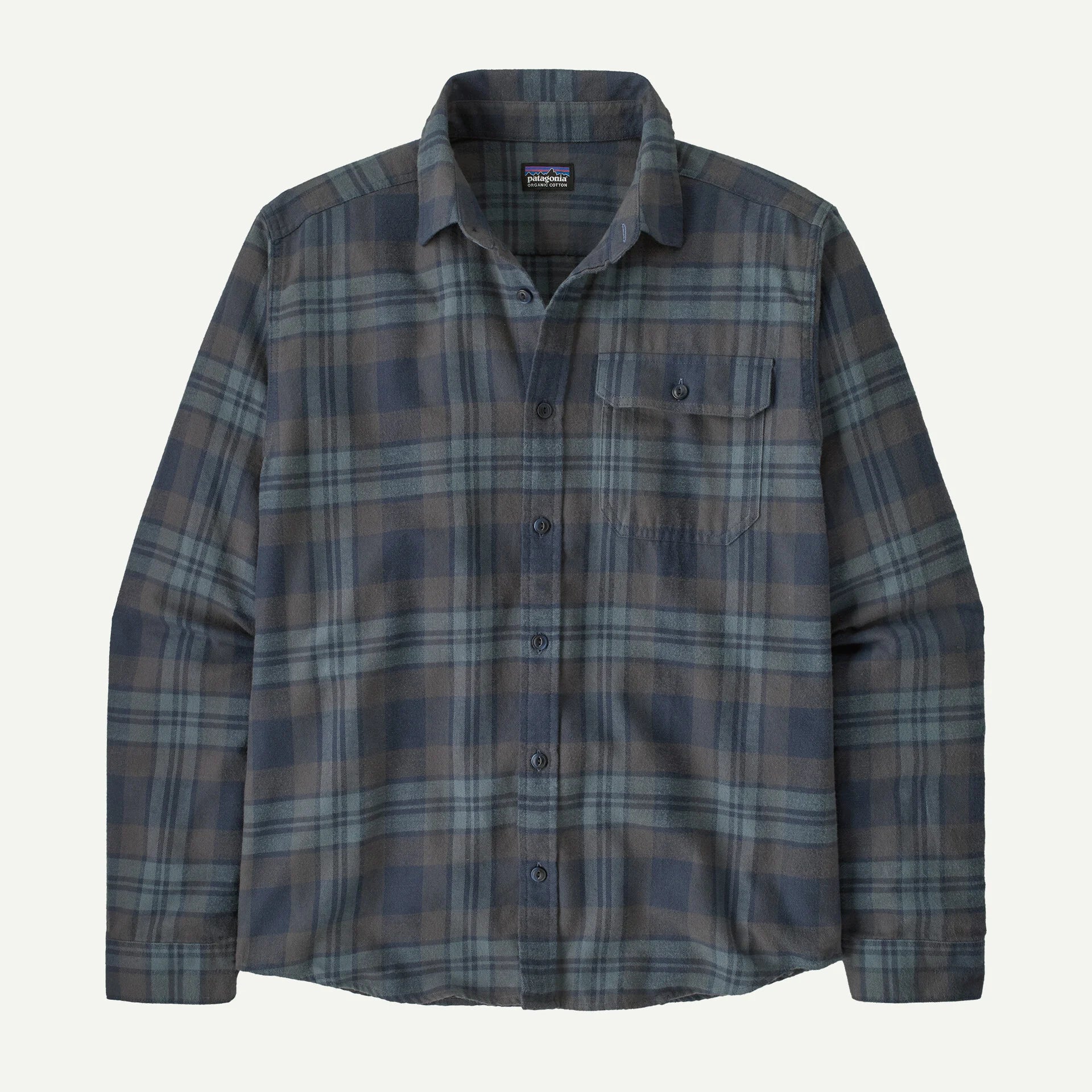Patagonia Men's Long-Sleeved Lightweight Fjord Flannel Shirt-Paw: Smolder Blue-Killington Sports