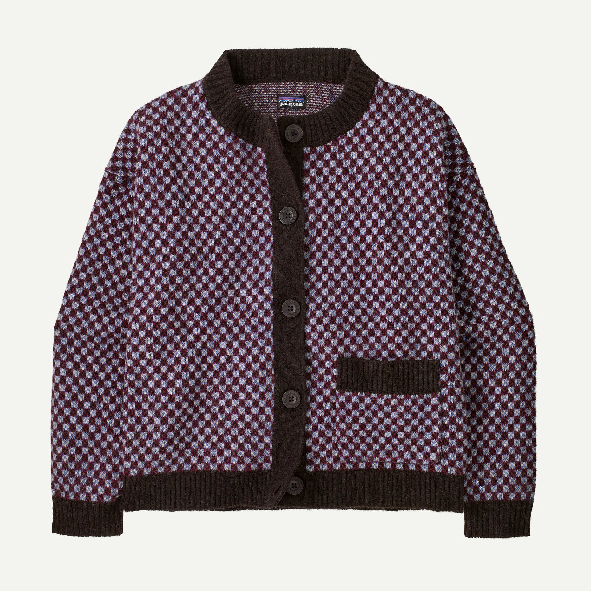 Patagonia Women's Recycled Wool-Blend Sweater Jacket-Checkered: Diver Blue-Killington Sports