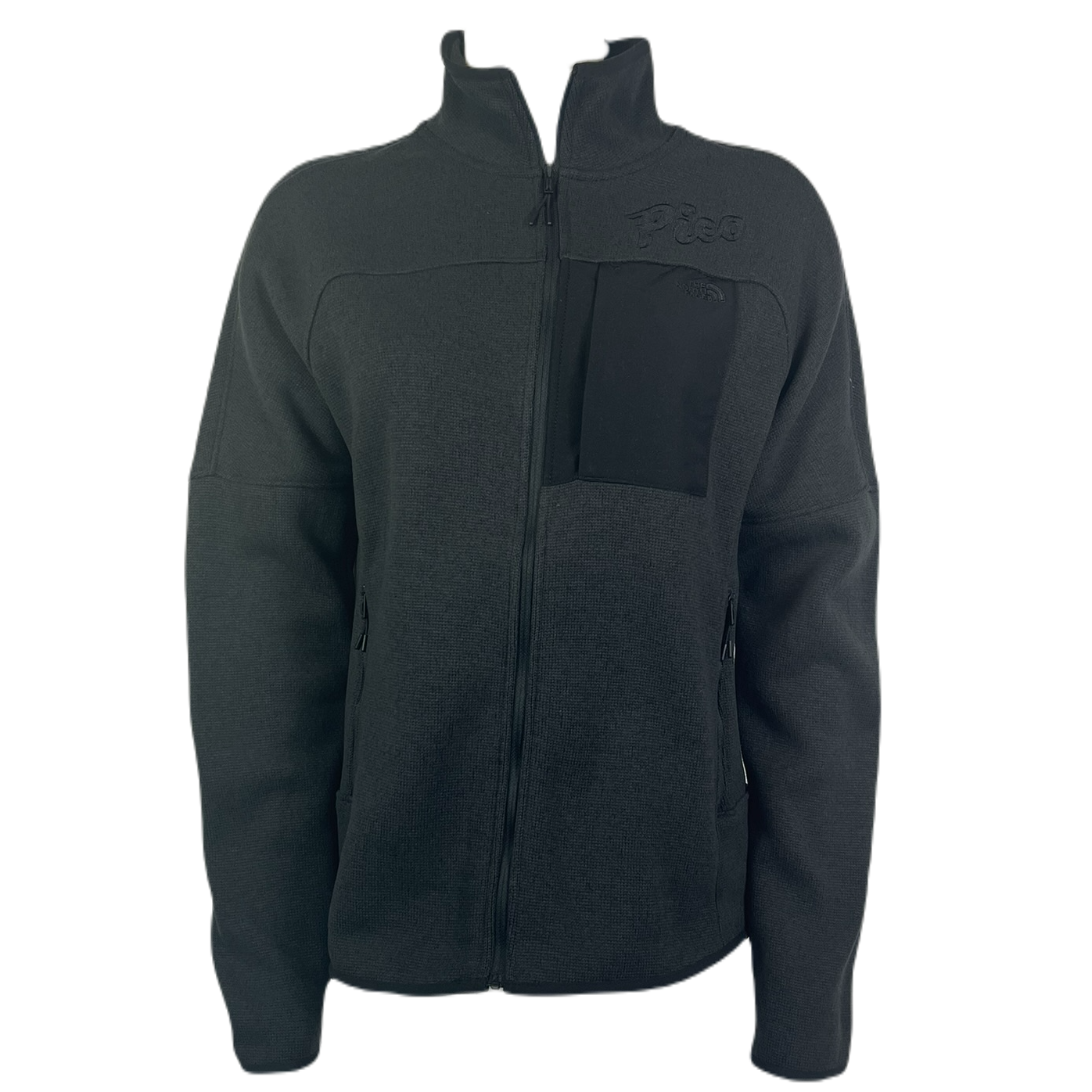 Pico Logo: The North Face Women's Front Range Fleece Jacket-TNF Black Heather-Killington Sports
