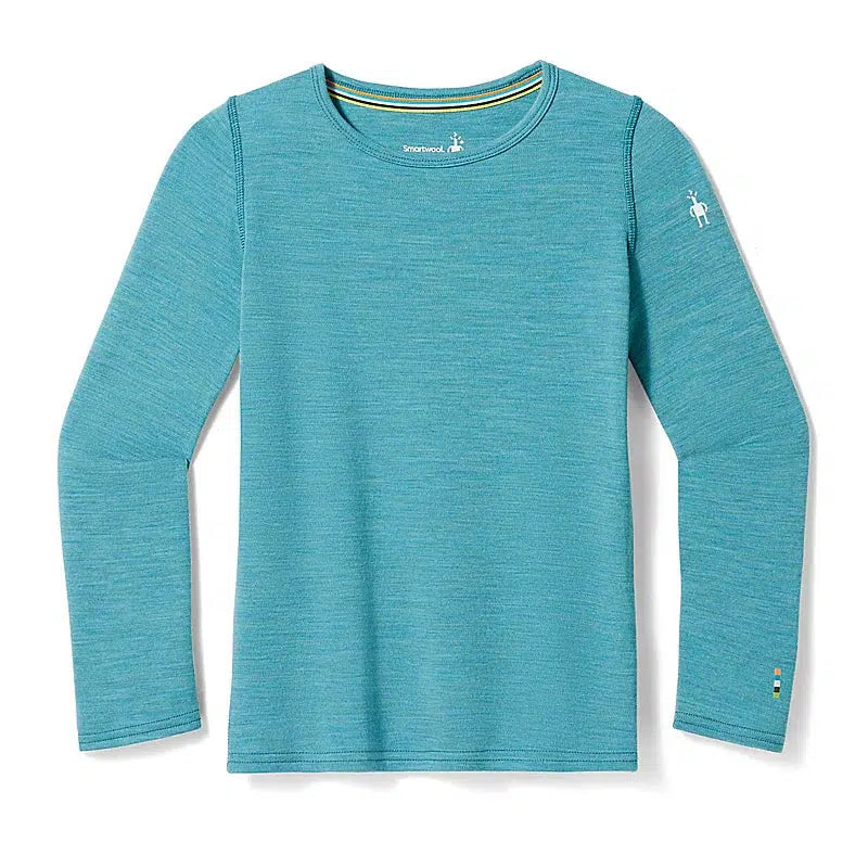 Smartwool Kids' Classic Thermal Merino Base Layer Crew-Cascade Green Heather-Killington Sports