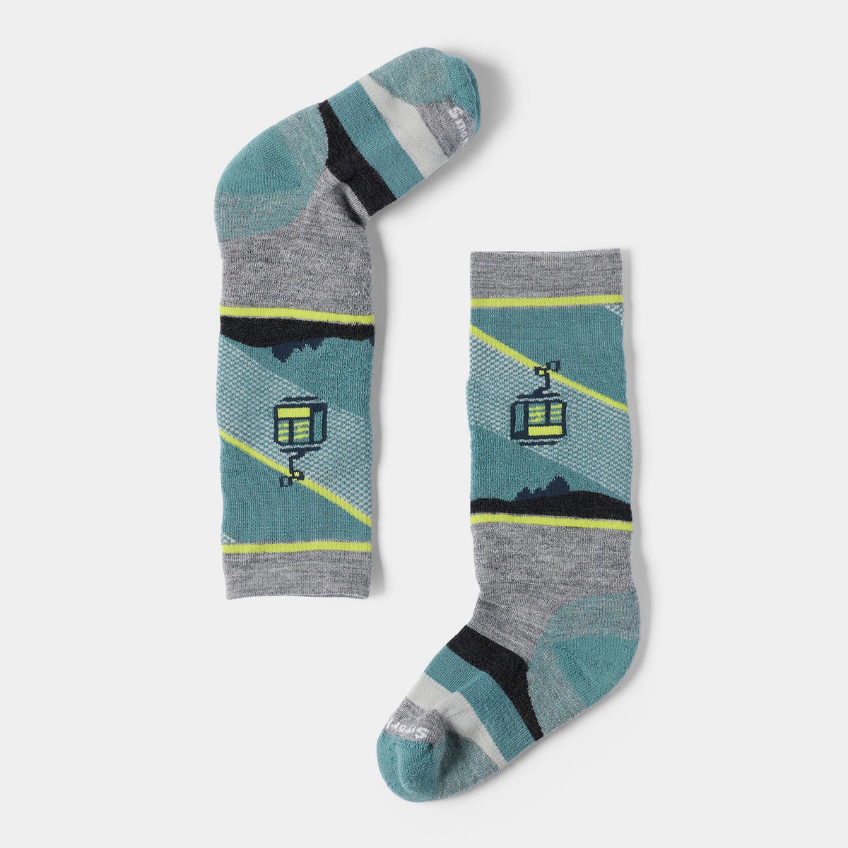 Smartwool Kids' Wintersport Full Cushion Gondola Games OTC Socks-Light Gray-Killington Sports