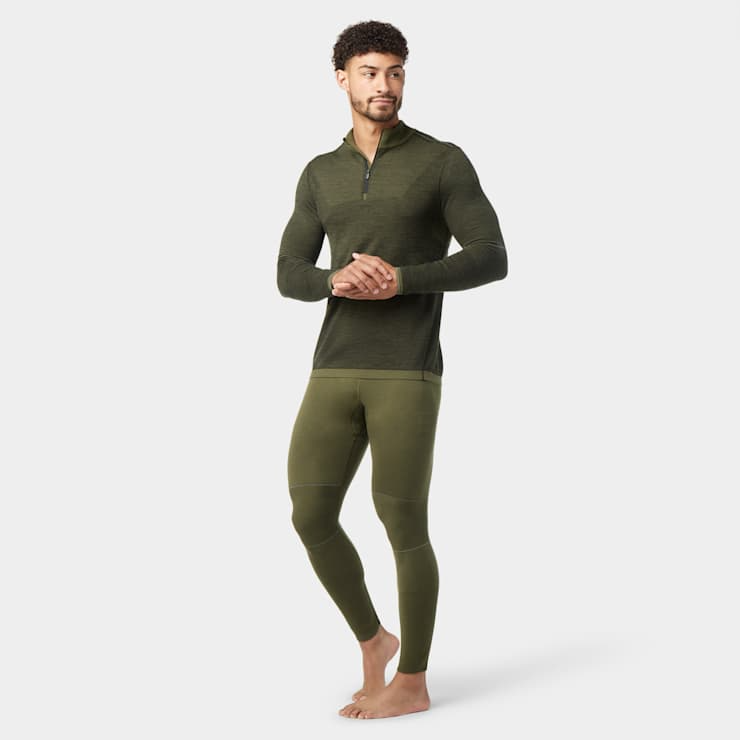 Smartwool Men's Intraknit Thermal Max Merino Base Layer 1/4 Zip-Winter Moss-Killington Sports