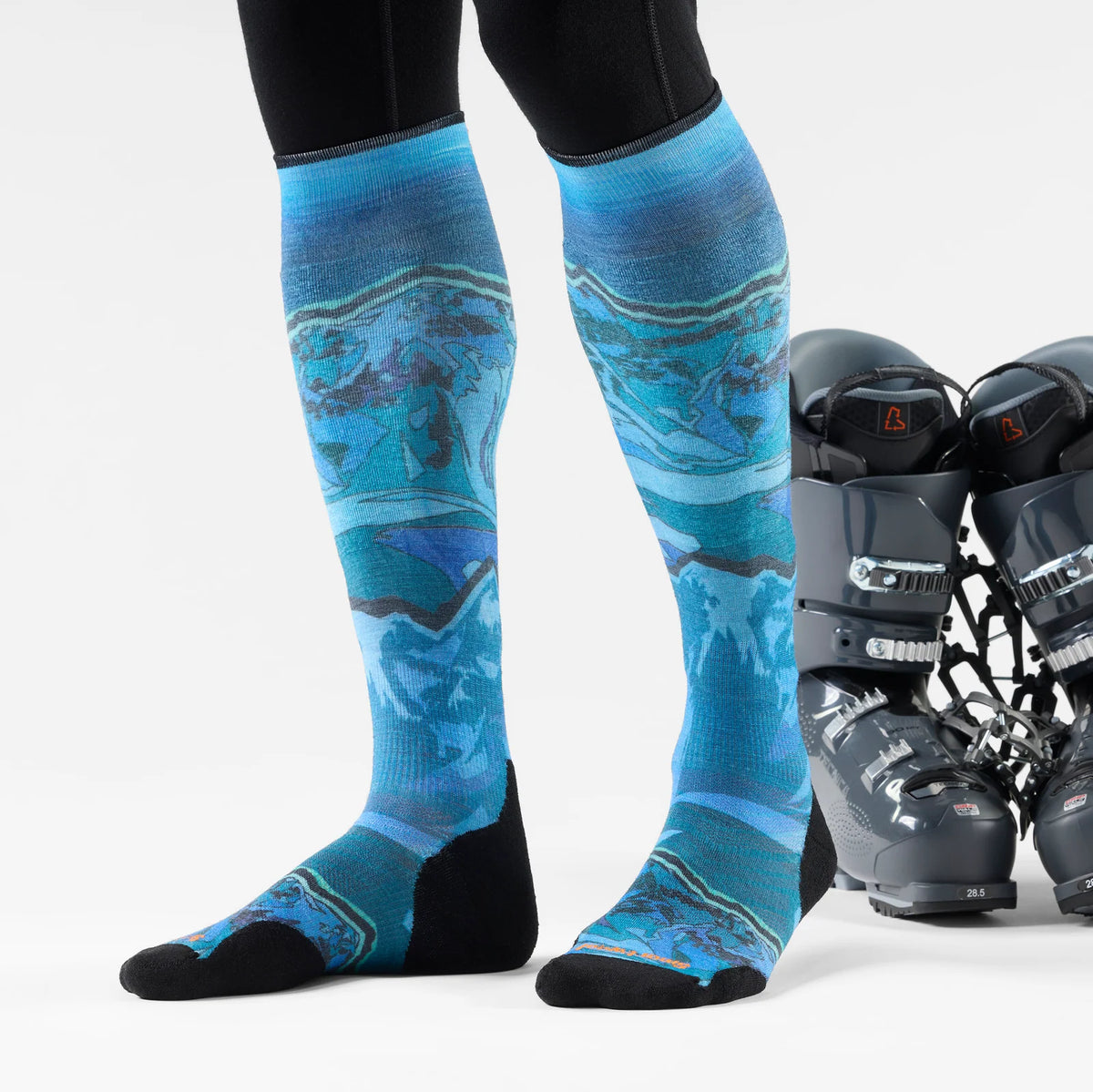 Smartwool Men's Ski Targeted Cushion Storm Peak Print OTC Socks-Killington Sports