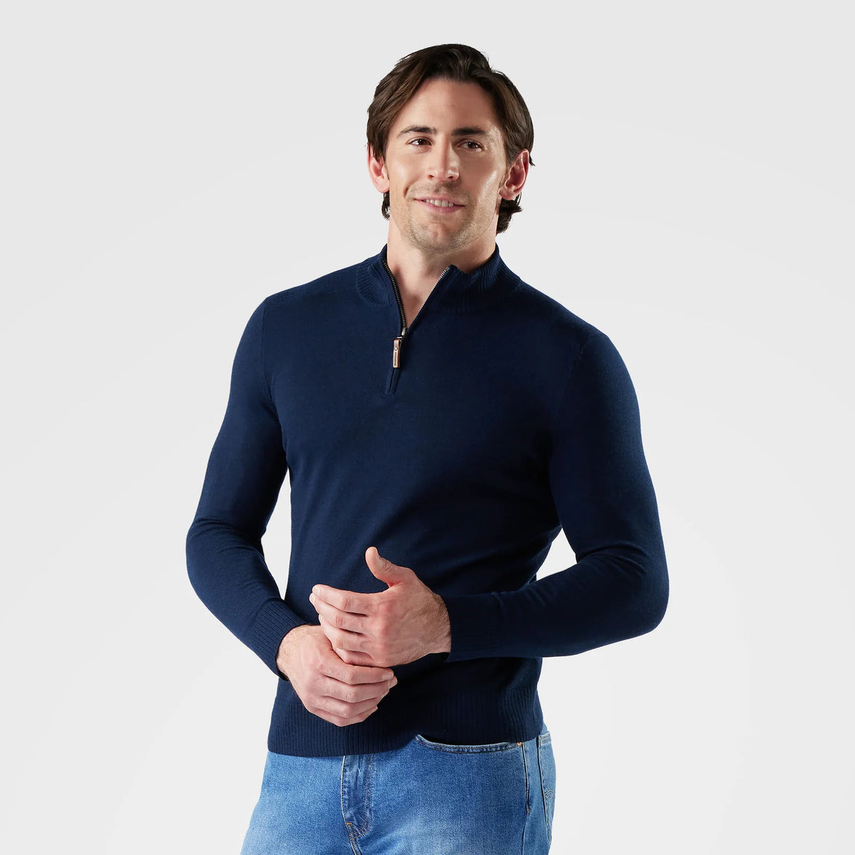 Smartwool Men's Sparwood 1/4 Zip Sweater-Deep Navy Heather-Killington Sports