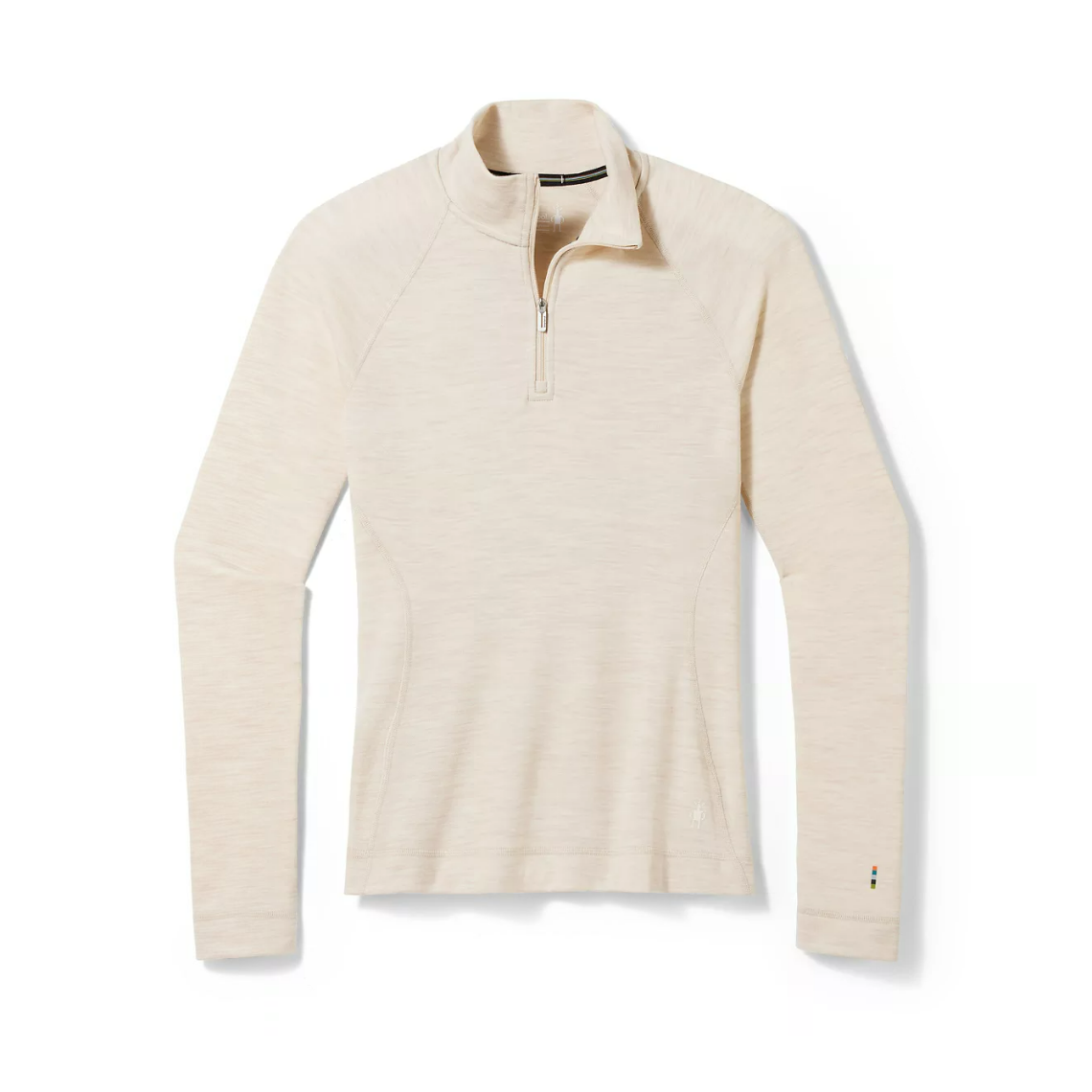 Smartwool Women's Classic Thermal Merino Base Layer 1/4 Zip-Almond Heather-Killington Sports