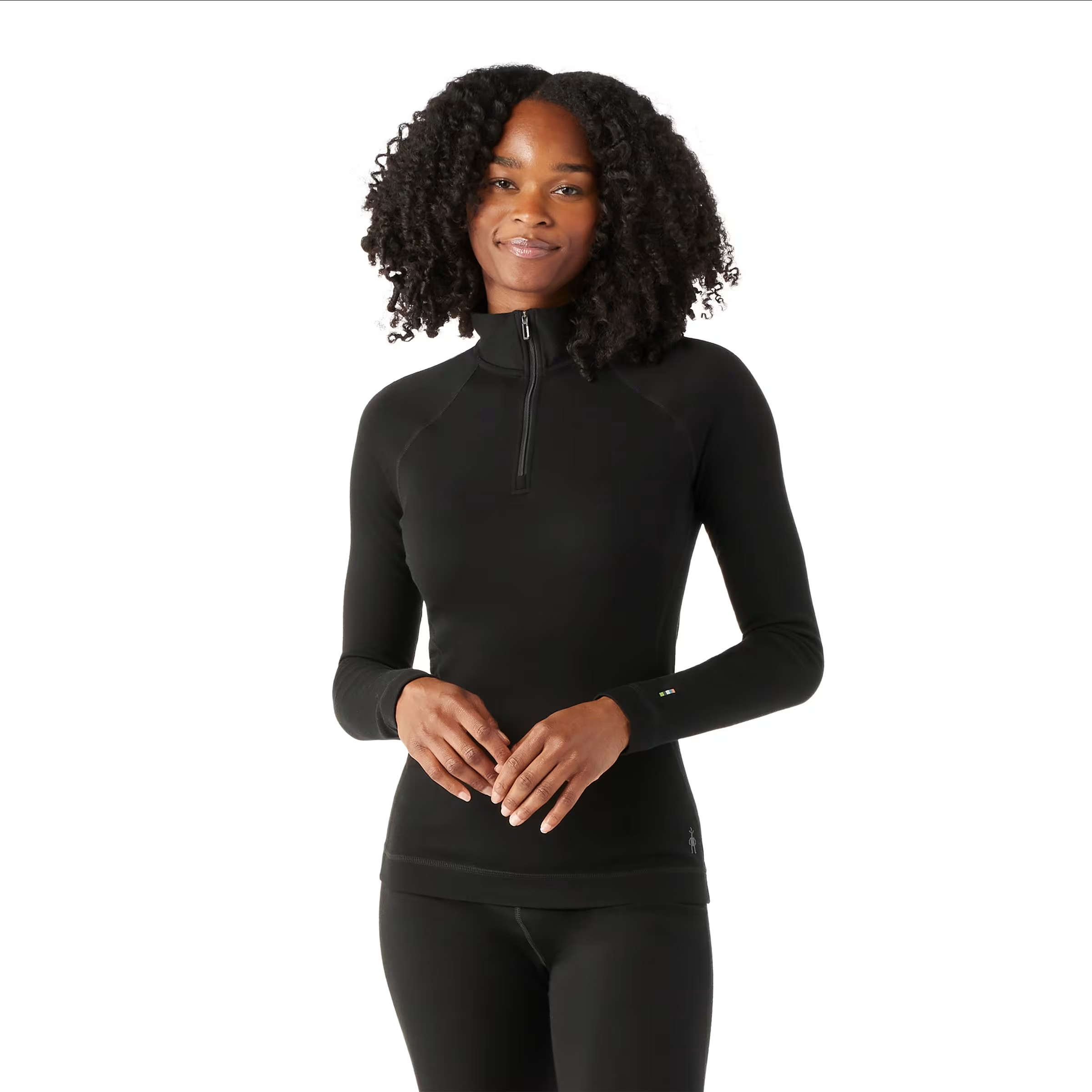 Smartwool Women's Classic Thermal Merino Base Layer 1/4 Zip-Black-Killington Sports