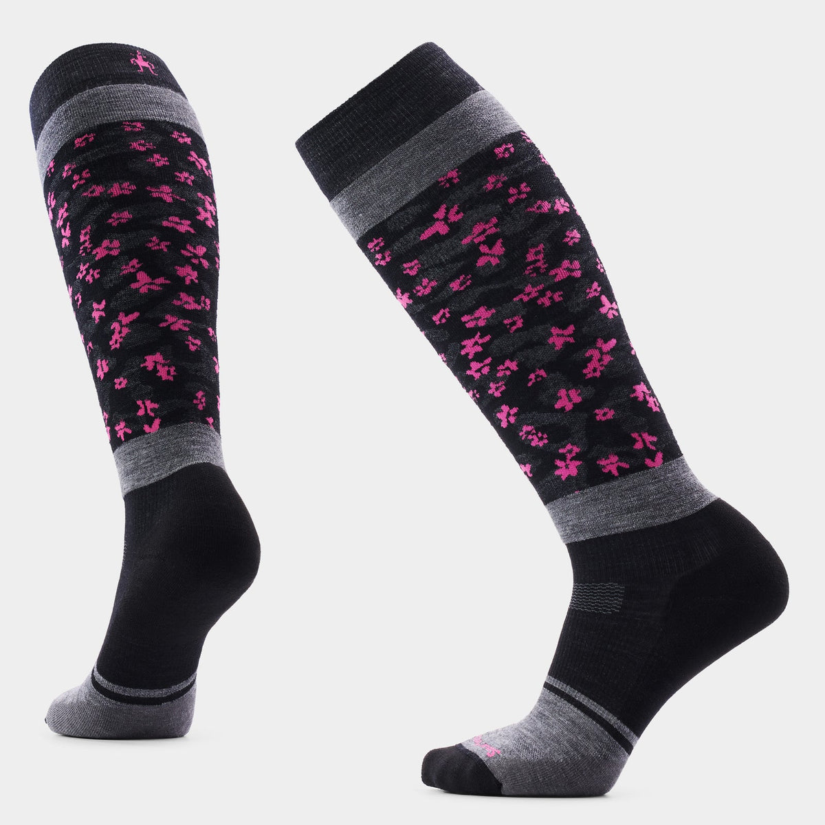 Smartwool Women's Snowboard Targeted Cushion Wild Blossom OTC Socks-Black-Killington Sports